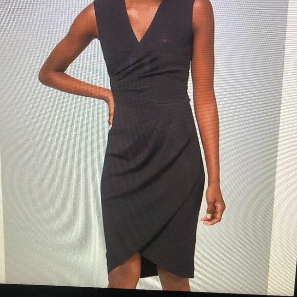 White House Black Market NWT Black Midi Dress Women Size 4 - Picture 13 of 14